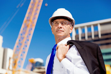 Wall Mural - Businessman at construction site