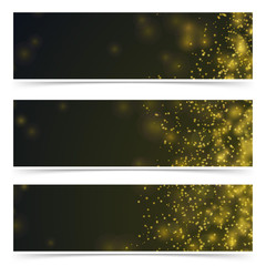 Wall Mural - Bright shimmering fireworks sparks over dark background cards collection