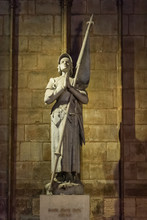 Memorial To Saint Jeanne De Arc At Notre Dame De Paris