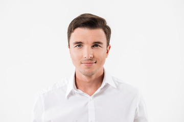 Close up portrait of a young smiling man