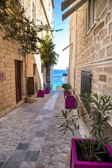 Narrow streets of a greek town