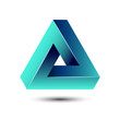 Penrose impossible triangle geometric 3D icon optical illusion vector illustration for logo idea
