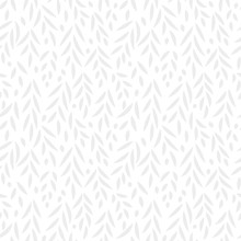 Grey Leaves Subtle White Seamless Pattern, Vector