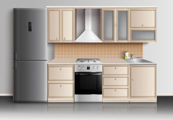 Sticker - Modern Kitchen Interior Composition