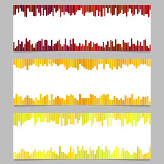 Wall Mural - colored banner background template design set - horizontal vector graphic from vertical lines on whi