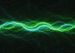 Green power, plasma lightning background