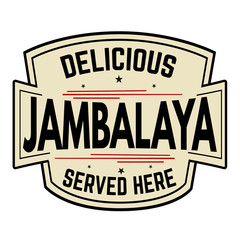 Wall Mural - Delicious Jambalaya label or icon