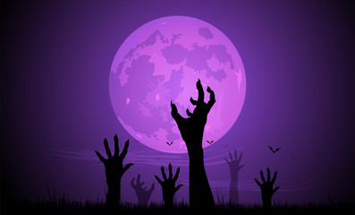 Wall Mural - Halloween, alberi, zucche, paura, tutti i santi