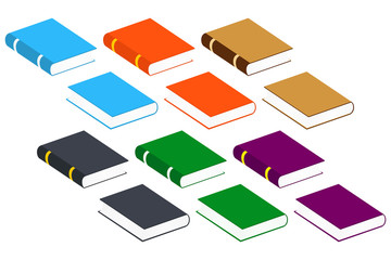 Wall Mural - Book Icons. Set Vector Isolated Pictogram of Different Colors