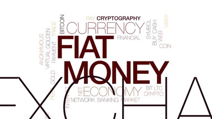 Poster - Fiat money animated word cloud, text design animation. Kinetic typography.