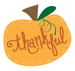 Wall Mural - Happy Thanksgiving Thankful Pumpkin