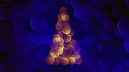 Wall Mural - defocused christmas tree with colorful lights bokeh. 4k