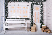 Decorative Porch With Christmas Decoration