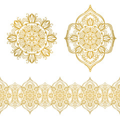 Wall Mural - Seamless ornament set