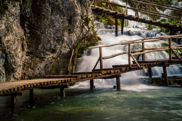 Wall Mural - wooden walkway plitvice lakes
