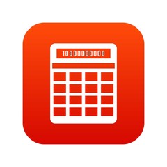 Wall Mural - Calculator icon digital red