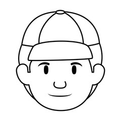 Wall Mural - delivery worker head avatar character vector illustration design