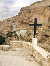 Wadi Kelt Near Jerusalem. On The Steep Wall Of The Gorge - Monastery Of St. George The Victorious