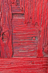 Old wooden red door