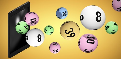 Canvas Print - Composite image of 3d image of colorful bingo balls