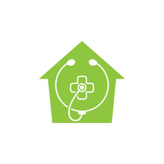 hospital and stethoscopes logo