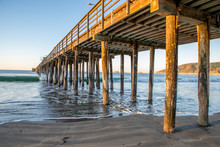 Avila Beach Pier View Under With Waves