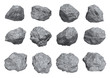 Leinwandbild Motiv rocks set isolated on white background.