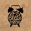 © kirasolly - Hand draw Alarm clock illustration with lettering about break time. Relax and holiday reminder in sketched alarm clock.