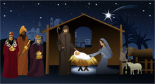 Nativity Scene With Holy Family