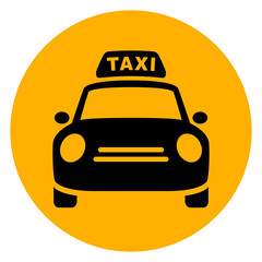 taxi circle yellow icon