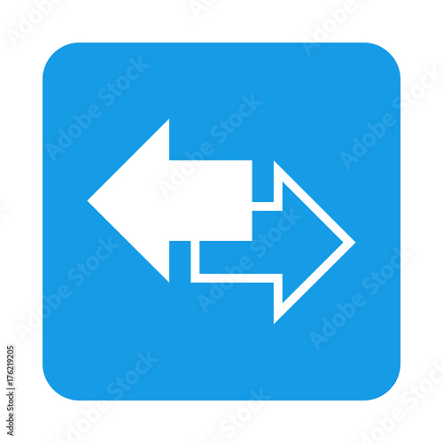 Icono Plano Flecha Doble Sentido En Cuadrado Azul Kaufen Sie
