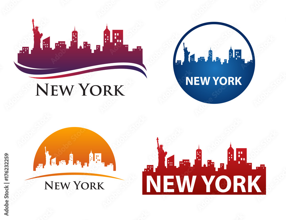 New York City Skyline Logo Template Stock Illustration | Adobe Stock