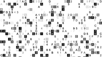 Wall Mural - digital data hex code grey symbols