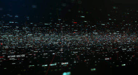 Poster - Transfer and storage of data sets/Economic indicators of world markets. Data transmission channel. Motion of digital data flow. Transferring of big data