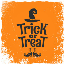 Trick Or Treat Halloween Witch Lettering Background