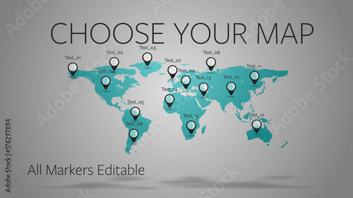 world maps with markers pack stock template adobe stock