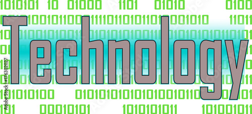 Technology Word Conceptual Illustration Binary Data Text Pattern