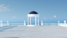 3d Render From Imagine White Roman Dome Classic Style Zoom Out 