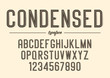 Vector condensed inline font design, alphabet, typeface, typogra
