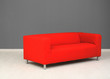 © Africa Studio - Comfortable red sofa near color wall