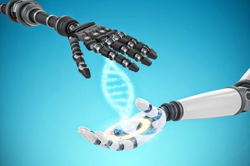 Poster - Composite image of close up of robotic hand