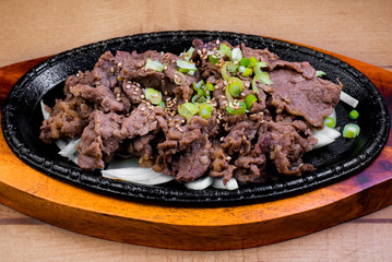 Wall Mural - Korean marinated thin sliced ribeye, Bulgogi