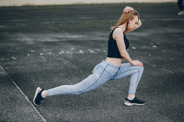 Wall Mural - sporty girl at the park