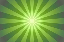 Suburst Cartoon Background With Light Green Rays
