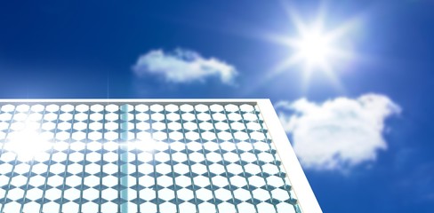 Sticker - Composite image of solar panel with hexagon shape glasses