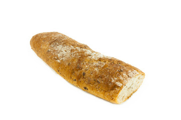 French bread on a white background