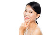 © topphotoengineer - Beautiful woman face close up portrait studio on white background