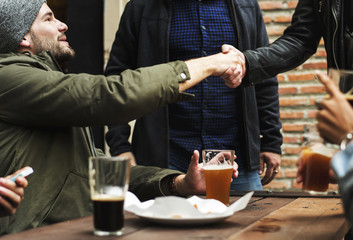 Canvas Print - Diverse People Hang Out Pub Friendship