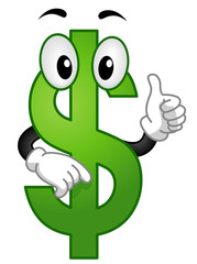 Sticker - Mascot Currency Dollar Illustration