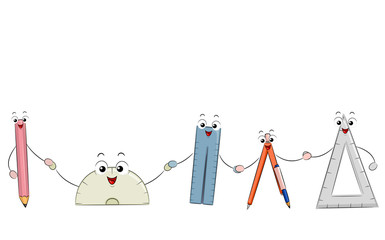 Math Tools Mascots Illustration